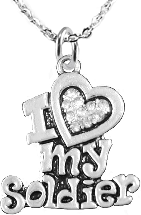 Army, I Love My Soldier, Adjustable Necklace Hypoallergenic, Safe-Nickel, Lead, Cadmium Free