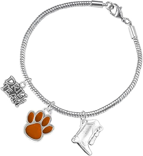 The, Drill Team Jewelry Orange Paw Hypoallergenic Adjustable, Safe-Nickel, Lead Free