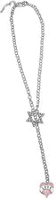 Jewish Love Crystal Heart, Through A Crystal Star Of David, Rolo Chain Necklace Hypoallergenic, Safe-Nickel, Lead, And Cadmium Free