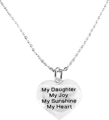 Message Jewelry, My Daughter, My Joy, My Sunshine, My Heart, Adjustable Cable Chain Necklace, Hypoallergenic, Safe-Nickel, Lead, Free