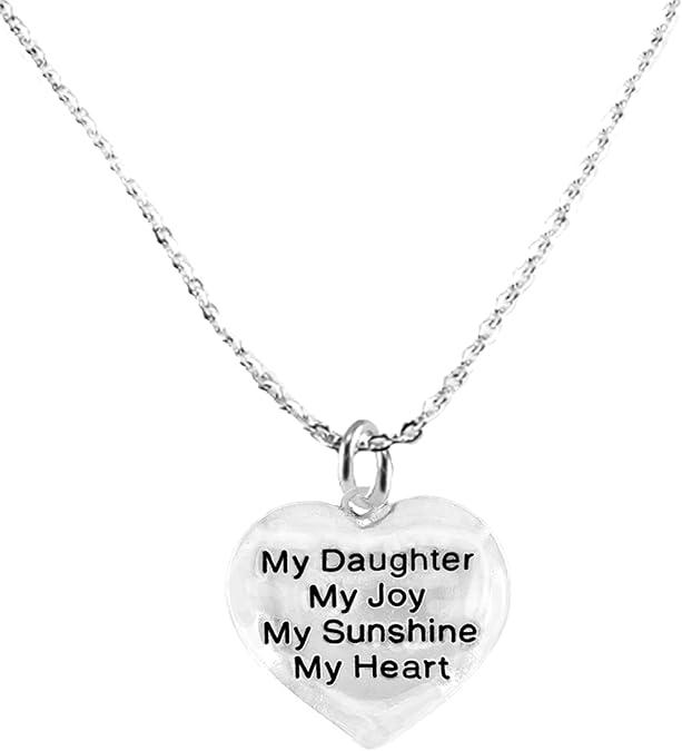 Message Jewelry, My Daughter, My Joy, My Sunshine, My Heart, Adjustable Cable Chain Necklace, Hypoallergenic, Safe-Nickel, Lead, Free