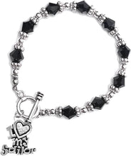 Navy, I Love My Sailor, Crystal Heart, Bracelet, Hypoallergenic, Safe-Nickel, Lead, Free