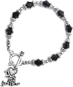 Navy, I Love My Sailor, Crystal Heart, Bracelet, Hypoallergenic, Safe-Nickel, Lead, Free