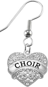 Choir Crystal Heart Earrings,