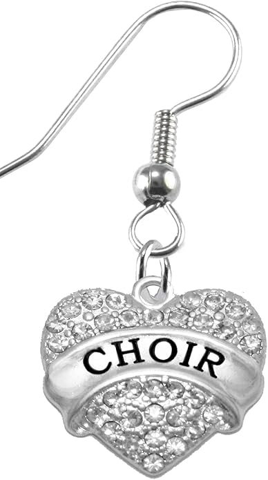 Choir Crystal Heart Earrings,