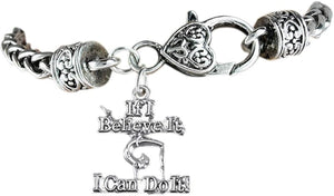 Gymnast If I Believe It, I Can Do It Charm Bracelet Hypoallergenic, Safe-Nickel, Lead & Cadmium Free!