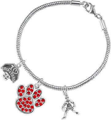 Red Paw Crystal Basketball Jewelry, Adjustable, Safe-Hypoallergenic, Nickel, Lead Free