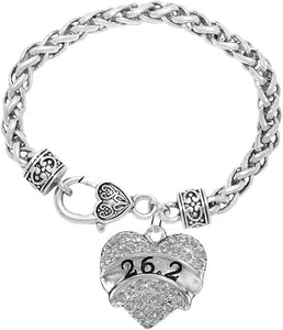 26.2 Running Crystal Heart Bracelet -Hypoallergenic Nickel, and Lead Free!