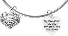 Quinceanera Genuine Crystal Heart, My Daughter, My Joy, My Sunshine, My Heart, Hypoallergenic Adjustable Miracle Wire Bracelet, Safe-Nickel, Lead & Cadmium Free!