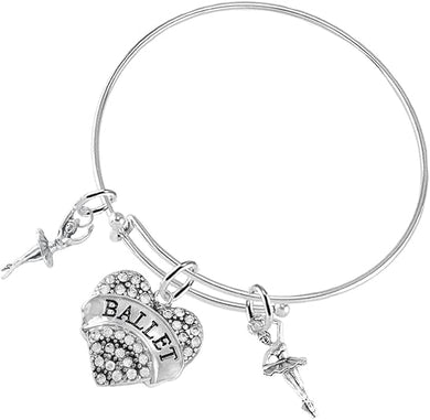 Ballet 3 Charm Adjustable Bracelet Hypoallergenic. Safe-Nickle, Lead and Cadmium Free!