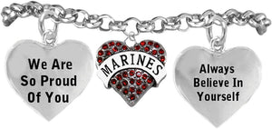 The Marine Crystal Heart Hypoallergenic Adjustable Bracelet, Nickel, Lead Free!