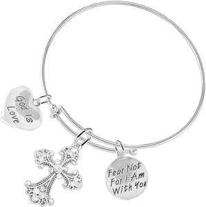 Christian 3 Charm Adjustable Bracelet Hypoallergenic, Safe-Nickel, Lead, Free