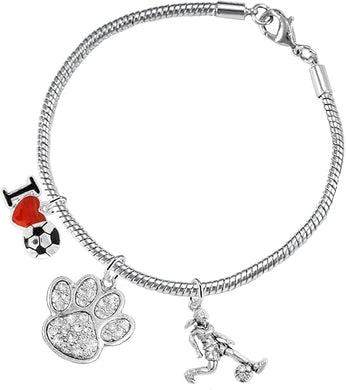 The, Soccer Jewelry Crystal Paw Hypoallergenic Adjustable, Safe-Nickel, Lead Free