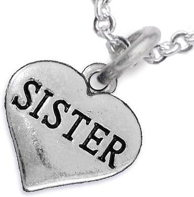 Sister Heart Charm Necklace Hypoallergenic, Adjustable, Safe, Nickel, Lead & Cadmium Free!