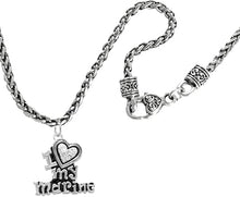 Marine I Love My Marine, Crystal Heart, Adjustable Necklace, Hypoallergenic, Safe-Nickel, Lead, Free