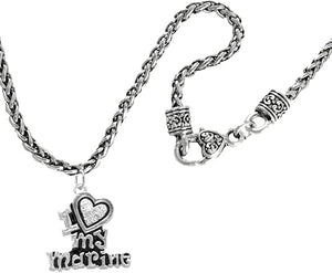 Marine I Love My Marine, Crystal Heart, Adjustable Necklace, Hypoallergenic, Safe-Nickel, Lead, Free