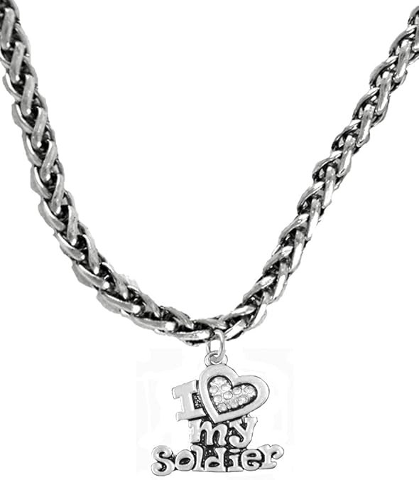 Army, I Love My Soldier Adjustable Necklace, Hypoallergenic, Safe-Nickel, Lead, Free