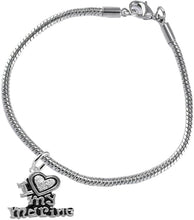 Marine I Love My Marine, Crystal Heart, Bracelet, Hypoallergenic, Safe-Nickel, Lead, Free