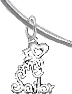 Navy, I Love My Sailor, Adjustable Bracelet Hypoallergenic, Safe-Nickel, Lead, Cadmium Free