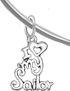 Navy, I Love My Sailor, Adjustable Bracelet Hypoallergenic, Safe-Nickel, Lead, Cadmium Free