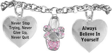 Ballet Never Give Up, Never Stop Trying. Always Believe in Yourself Hypoallergenic. Nickle and Lead Free!