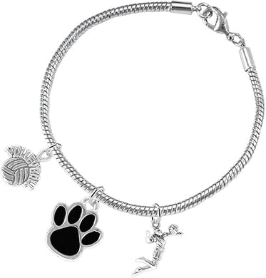 Black Paw Volleyball, Adjustable, Safe-Hypoallergenic, Nickel, Lead and Cadmium Free