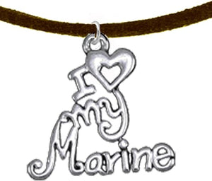 Marine, I Love My Marine, Adjustable Necklace Hypoallergenic, Safe-Nickel, Lead, Cadmium Free