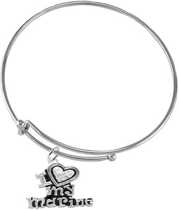 Marine I Love My Marine, Crystal Heart Bracelet, Hypoallergenic, Safe-Nickel, Lead, Free