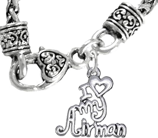 Air Force, I Love My Airman, Necklace Hypoallergenic, Safe-Nickel, Lead, Cadmium Free
