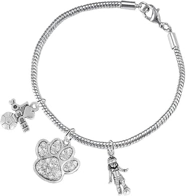 The, Soccer Jewelry Crystal Paw Hypoallergenic Adjustable, Safe-Nickel, Lead Free