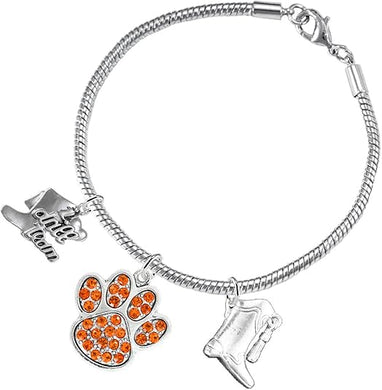 The, Drill Team Jewelry Orange Crystal Paw Hypoallergenic Adjustable, Safe-Nickel, Lead Free