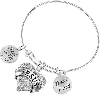 Christian 3 Charm Adjustable Bracelet Hypoallergenic, Safe-Nickel, Lead, Free