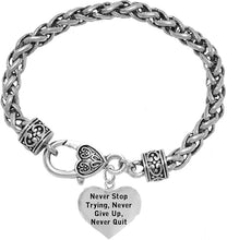Never Stop Trying, Never Give Up, Never Quit, Safe-Hypoallergenic,Nickel,Lead And Cadmium Free
