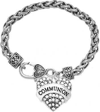 Communion Crystal Heart Bracelet, Safe-Nickel, Lead & Cadmium Free!