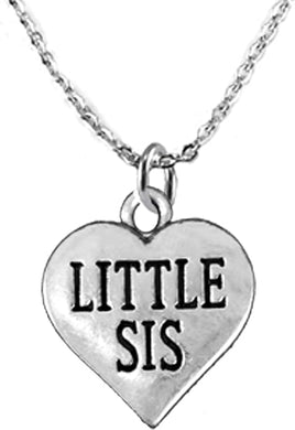Little Sis, She is Special, Sterling Silver, Solid .925 Sterling, Not Plated Or Coated, 18 Inch Necklace, Charm, Nickel, Lead, Cadmium Free. Fast,