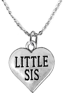 Little Sis, She is Special, Sterling Silver, Solid .925 Sterling, Not Plated Or Coated, 18 Inch Necklace, Charm, Nickel, Lead, Cadmium Free. Fast,