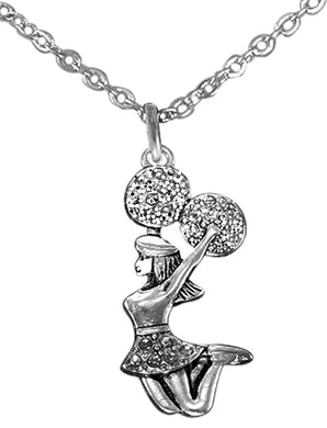 Cheer, Jumping Cheerleader Sparkling Austrian Cut Crystal Adjustable Necklace. What A Wonderful Gift For Yourself, Or Someone Special, Gift Ready, Comes In A Black Velvet Bag