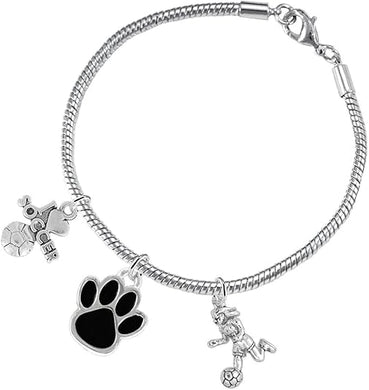 The, Soccer Jewelry Black Paw Hypoallergenic Adjustable, Safe-Nickel, Lead Free