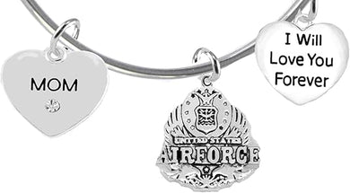 Mom, I Will Love You Forever, Air Force Hypoallergenic, Safe-Nickel Free, No Poisonous Lead Or Cadmium