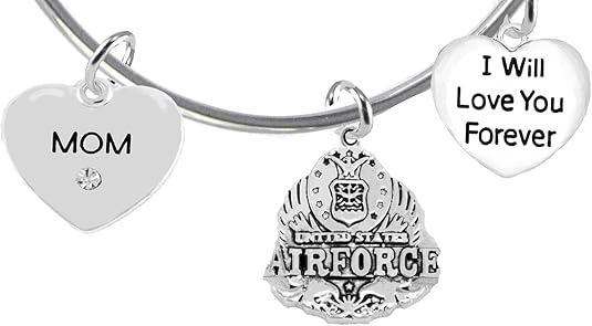 Mom, I Will Love You Forever, Air Force Hypoallergenic, Safe-Nickel Free, No Poisonous Lead Or Cadmium