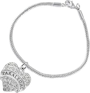 Paralegal Heart Charm Bracelet Hypoallergenic, Safe, Nickel, Lead & Cadmium Free!