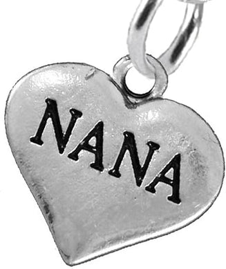 Nana Heart Charm Post Earring Hypoallergenic, Safe-Nickel, Lead & Cadmium Free!