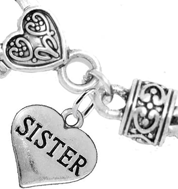 Sister Heart Charm Bracelet Hypoallergenic, Safe, Nickel, Lead & Cadmium Free!