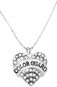 Color Guard, Colorguard, Color Guard Jewelry, Color Guard Crystal Heart Necklace, Safe-Hypoallergenic, Nickel, Lead & Cadmium Free!