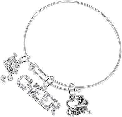 Cheer 3 Charm Bracelet, Safe-Hypoallergenic, Nickel, Lead and Cadmium Free