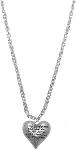 My Firefighter, God Has You In His Arms, And I Have You In My Heart, On A Sterling Silver, Solid .925 Sterling, Not Plated Or Coated, 18 Inch Necklace, Nickel, Lead, Cadmium Free