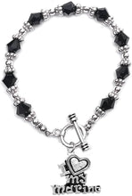 Marine I Love My Marine, Crystal Heart, Bracelet, Hypoallergenic, Safe-Nickel, Lead, Free