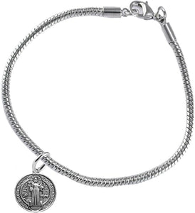 Saint Benedict Protective Charm, and Prayer, Protect Me from Harm, from Evil, from The Devil Adjustable. Bracelet Nickle, Lead Cadmium Free