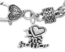 Navy, I Love My Sailor, Crystal Heart, Bracelet, Hypoallergenic, Safe-Nickel, Lead, Free
