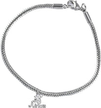 Air Force, I Love My Airman, Snake Chain Bracelet Hypoallergenic, Safe-Nickel, Lead, Cadmium Free